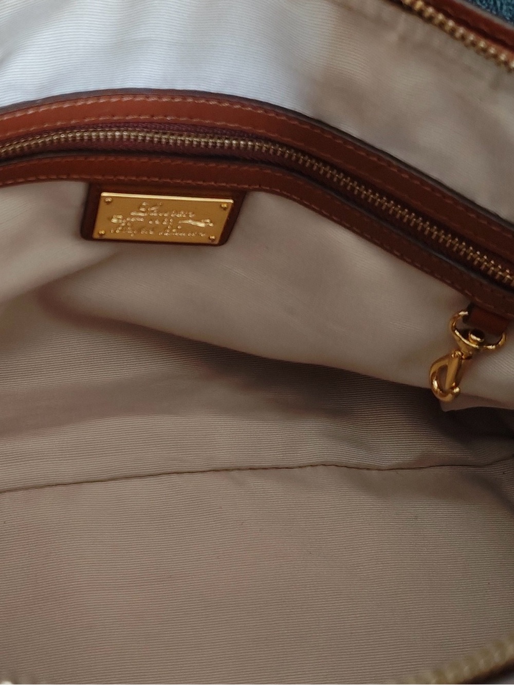 Ralph Lauren Cognac Braided-Handle Leather Satchel - Picture 4 of 5